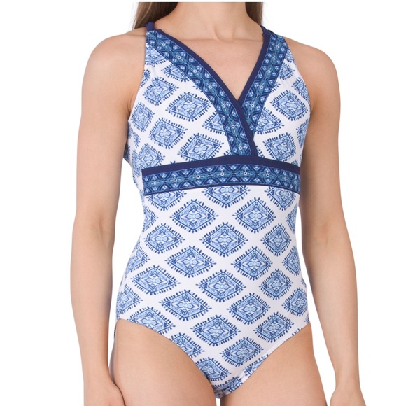 Cabana life BATIK EMBROIDERED ONE-PIECE Swimsuit - Picture 4 of 5